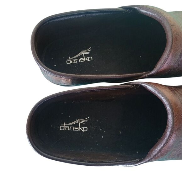 Dansko Leather Tooled Comfort Shoes Women's Size 40 US 9 Brown Nursing Waitress - Picture 8 of 9